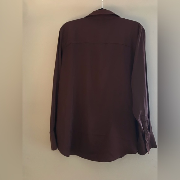 Chocolate Brown Silky Blouse - Picture 2 of 3